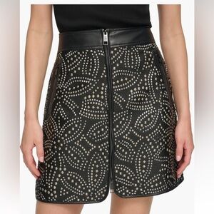 NWOT DKNY Leather Trim Skirt size XL
